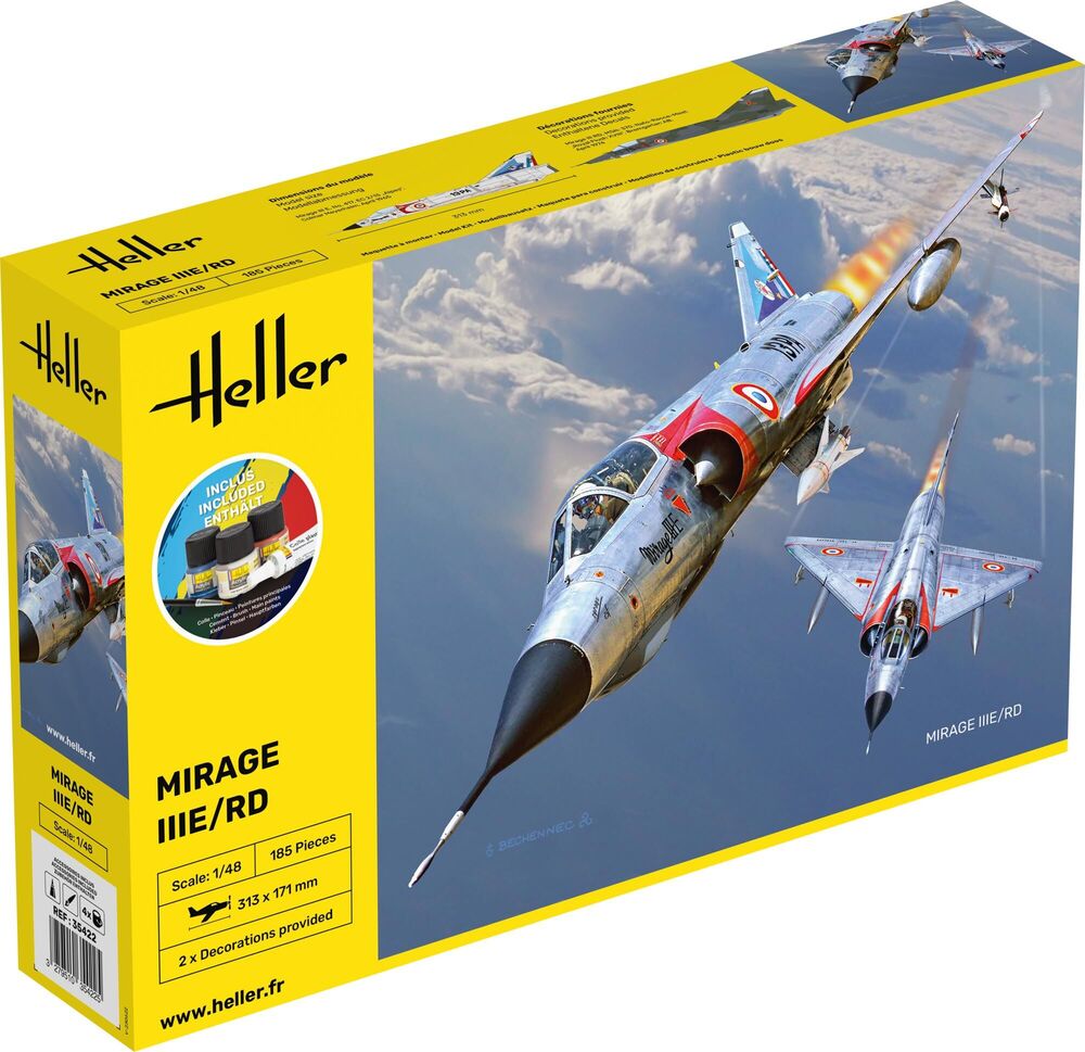 Heller Starter Kit Mirage IIIE/RD 1/48 maquette avion complet