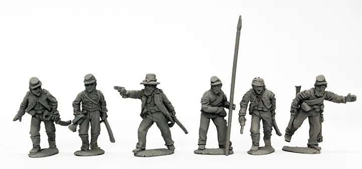 Perry ACW 121 cavalerie Union à pied figurines commandement