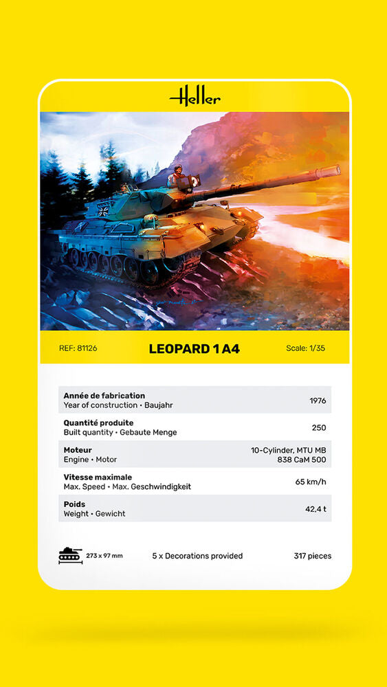 Heller Leopard 1A4 maquette char 1/35 Historical