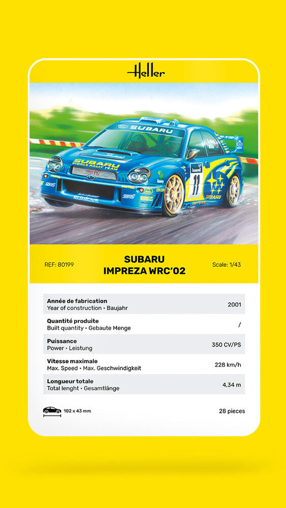 Heller Impreza WRC 02 maquette voiture 1/43 rallye