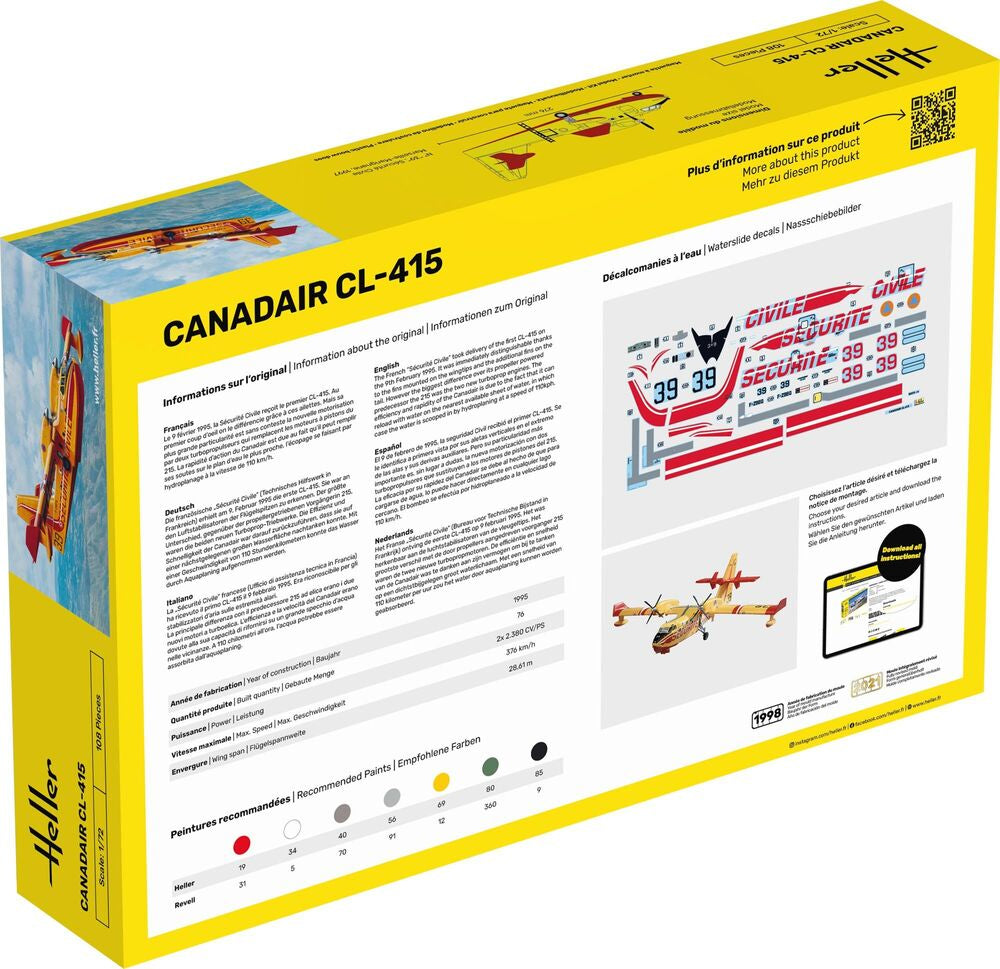 Heller Starter Kit Canadair CL-415 maquette avion 1/72 complet