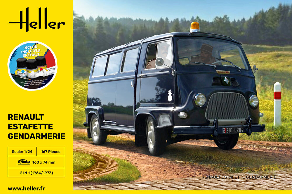 Heller Starter Kit Renault Estafette Gendarmerie maquette 1/24