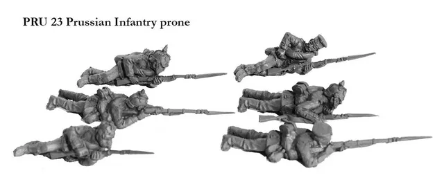 Perry Miniatures PRU23 Prussian Infantry figurines 28 mm couchés