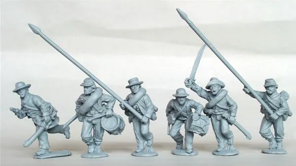 Perry ACW37 figurines infanterie confédérée commandement course