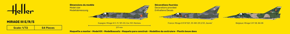 Heller Mirage III E 1/72 maquette avion jet militaire