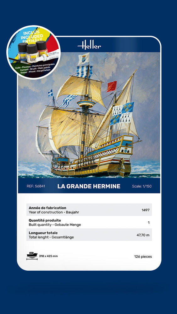 Heller Grande Hermine 1/150 maquette bateau voilier