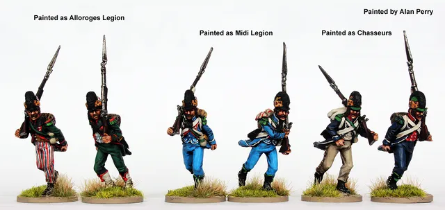 Perry Revolutionary REVF 12 figurines chasseurs légère 1791