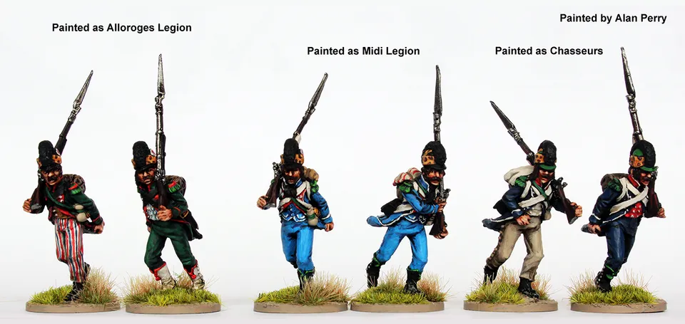 Perry Revolutionary REVF 12 figurines chasseurs légère 1791