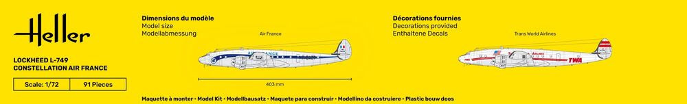 Heller Starter Kit L-749 Constellation 1/72 maquette avion coffret