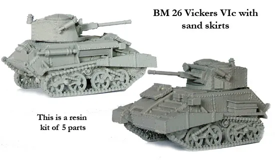 Perry Miniatures World War BM26 Vickers VIc maquette char 28mm