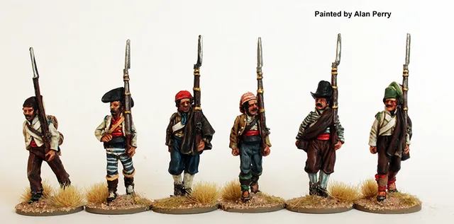 Perry SPA18 Fusiliers figurines marche uniformes civils 1808