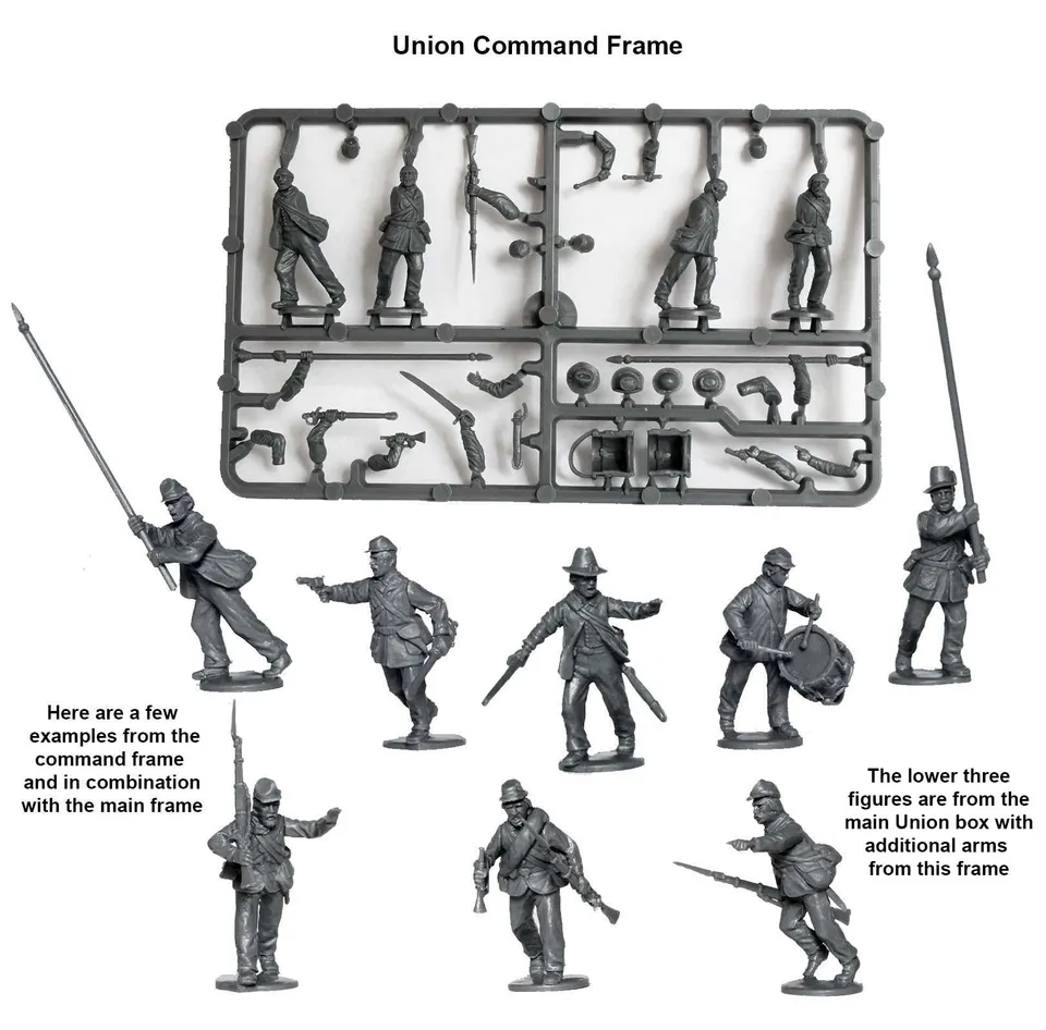 Perry Miniatures B46 Union Infantry Command figurines plastique 28mm