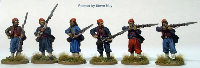 Perry ACW63 Zouaves figurines ligne tirailleurs fezs