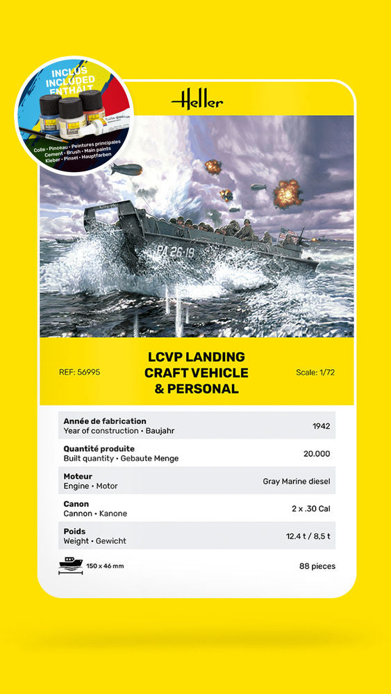 Heller Starter Kit LCVP Landing Craft 1/72 bateau complet
