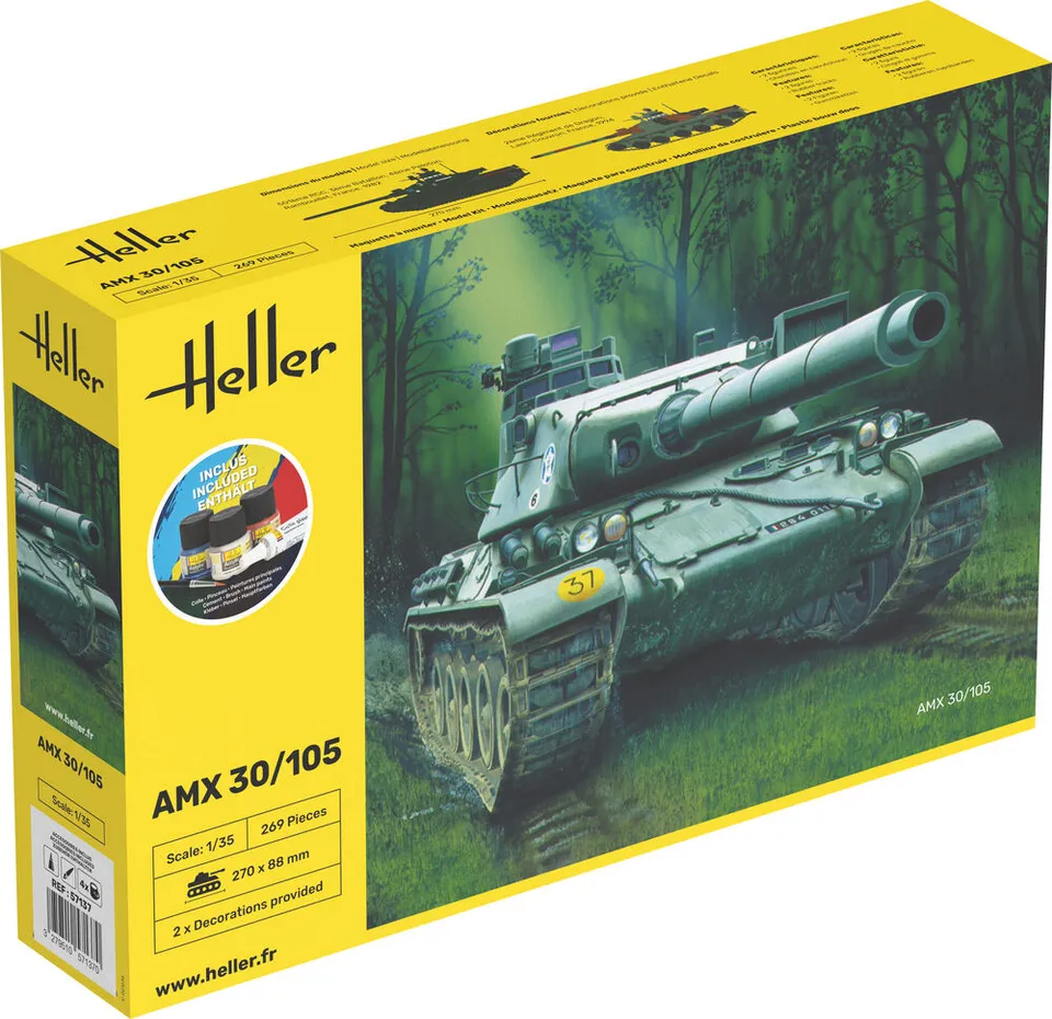 Heller Starter Kit AMX 30/105 1/35 maquette char + kit complet