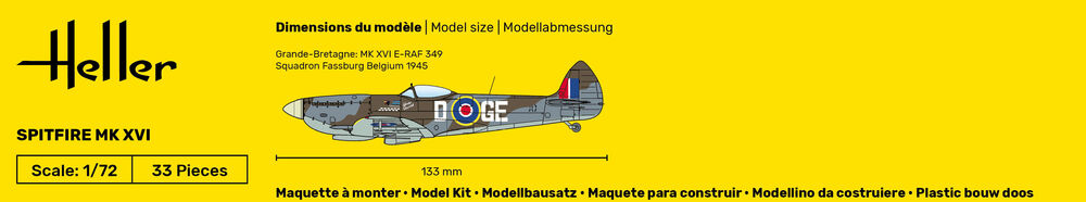Heller Starter Kit Spitfire 1/72 maquette avion complète