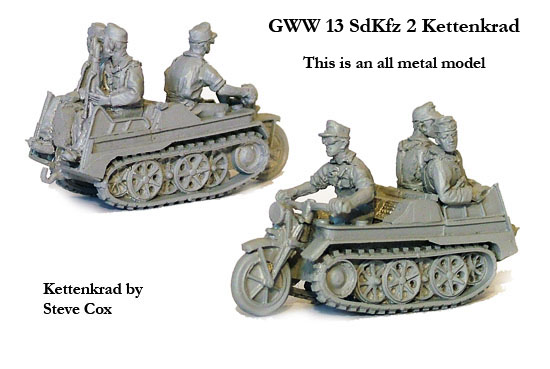 Perry Miniatures GWW 13 Kettenkrad maquette 28mm allemande