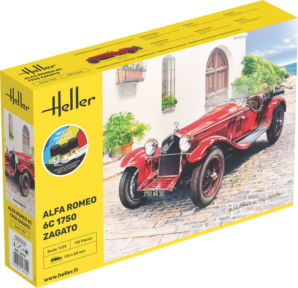 Heller Starter Kit Alfa Romeo 6C 1750 Zagato 1/24 kit maquette