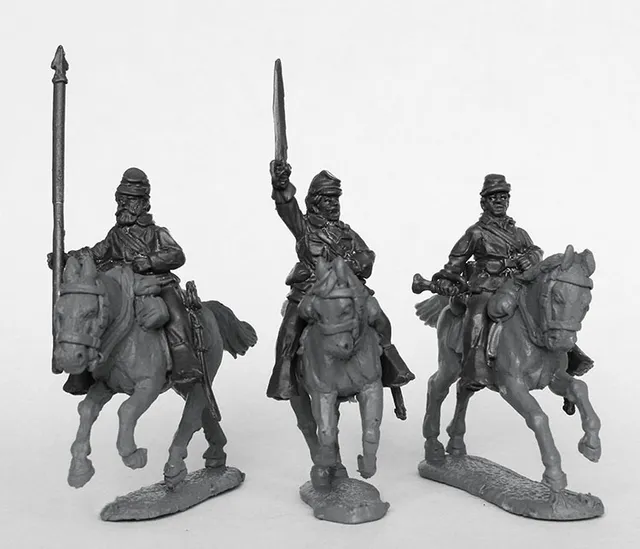Perry ACW 102 Union Cavalry Command figurines galop sack coats