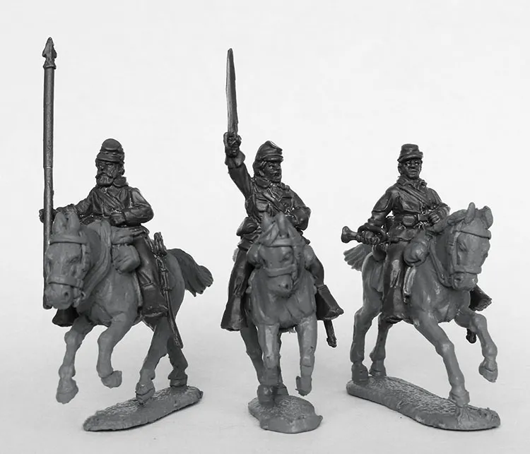 Perry ACW 102 Union Cavalry Command figurines galop sack coats