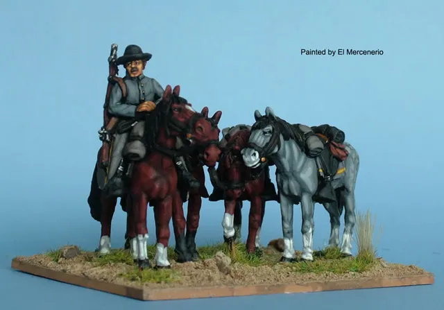 Perry ACW10 Garde chevaux confédéré +4 chevaux