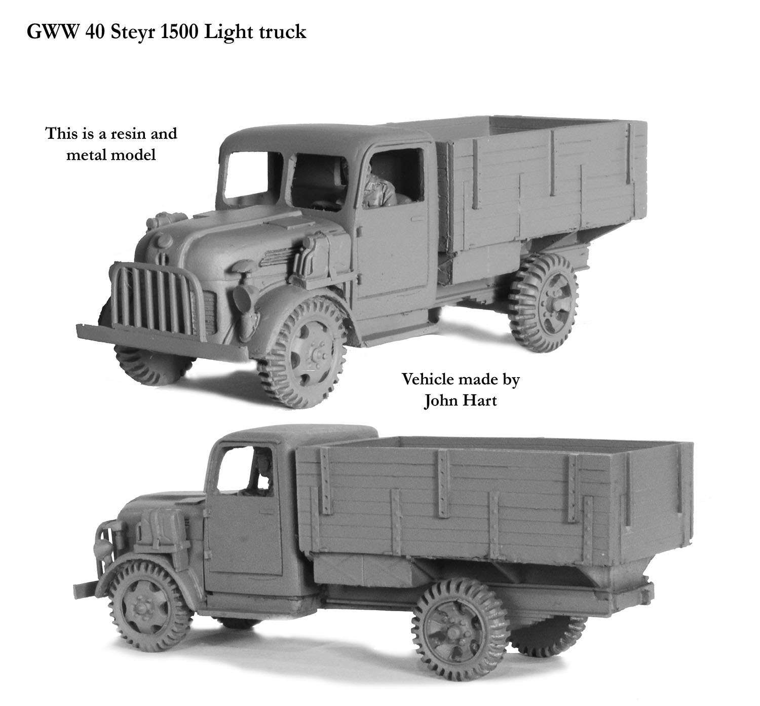 Perry Miniatures GWW 40 maquette camion Steyr 1500 résine