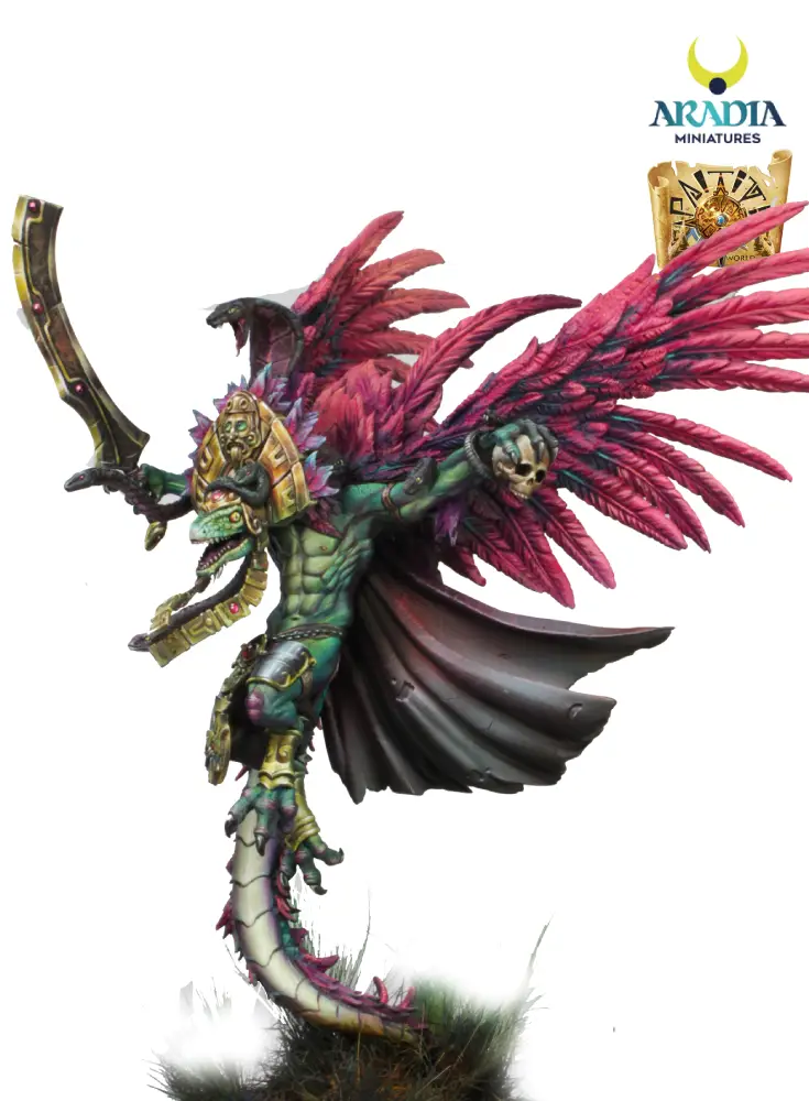 Aradia Paititi Quetzalcoatl figurine résine serpent