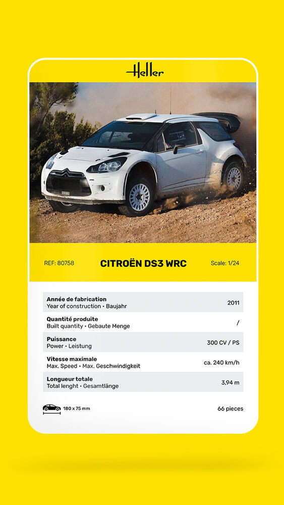 Heller Historical Collection Citroën DS3 WRC 1/24 maquette rallye