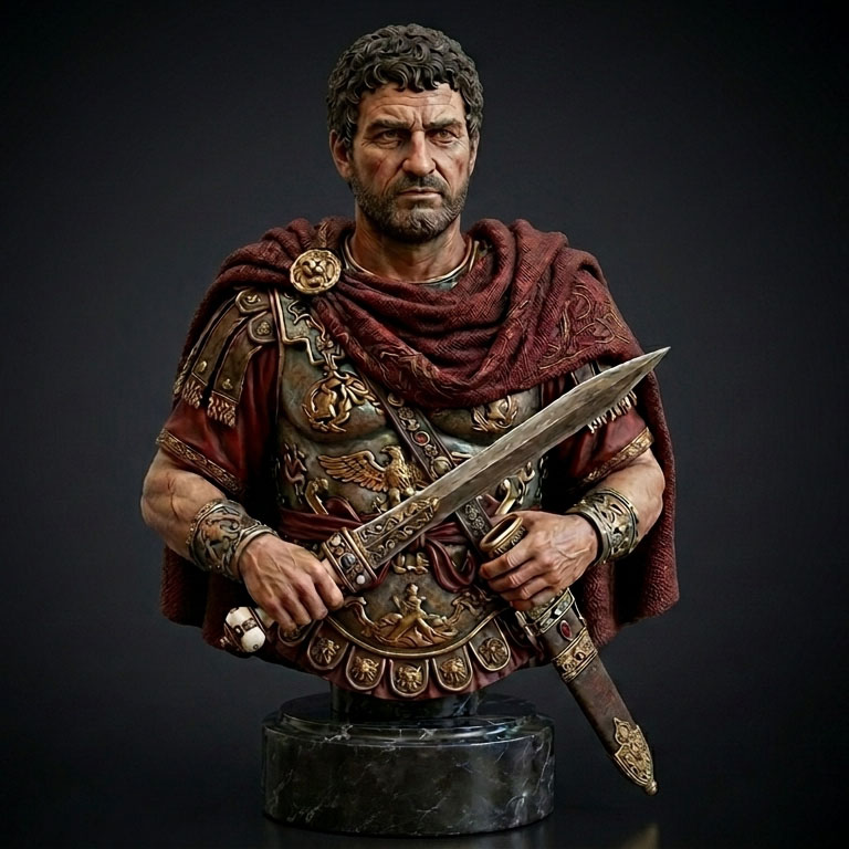 Art Girona Busts Marcus Antonius buste romain résine