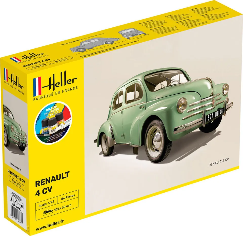 Heller Starter Kit Renault 4 CV maquette voiture 1/24 complète