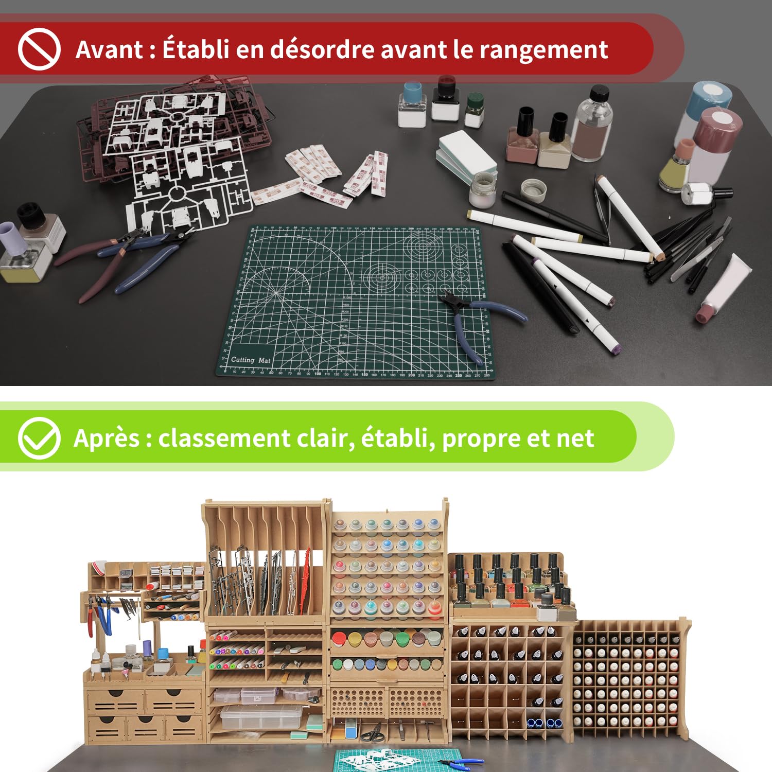 Bucasso Hobby Organizer GK1 rack bois peinture Tamiya