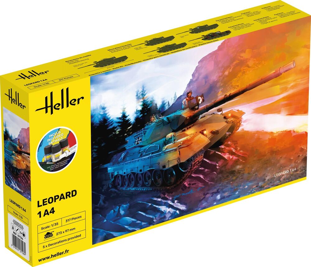 Heller Starter Kit Leopard 1A4 maquette char 1/35 kit complet