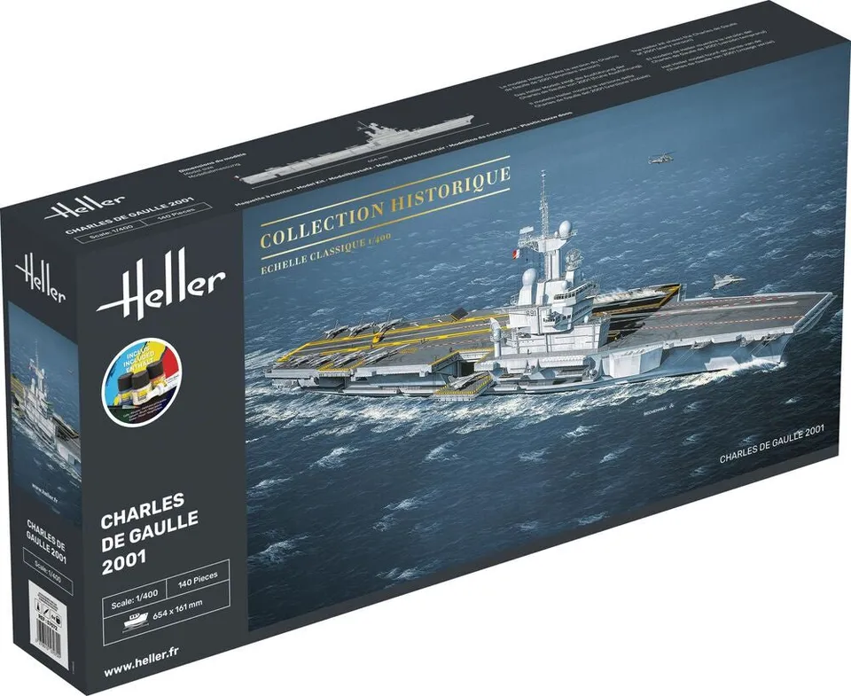 Heller Starter Kit Charles de Gaulle 1/400 maquette bateau kit