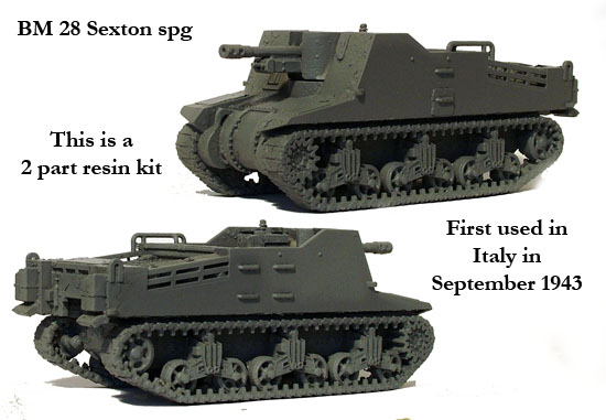 Perry Miniatures World War 2 BM28 Sexton canon automoteur résine