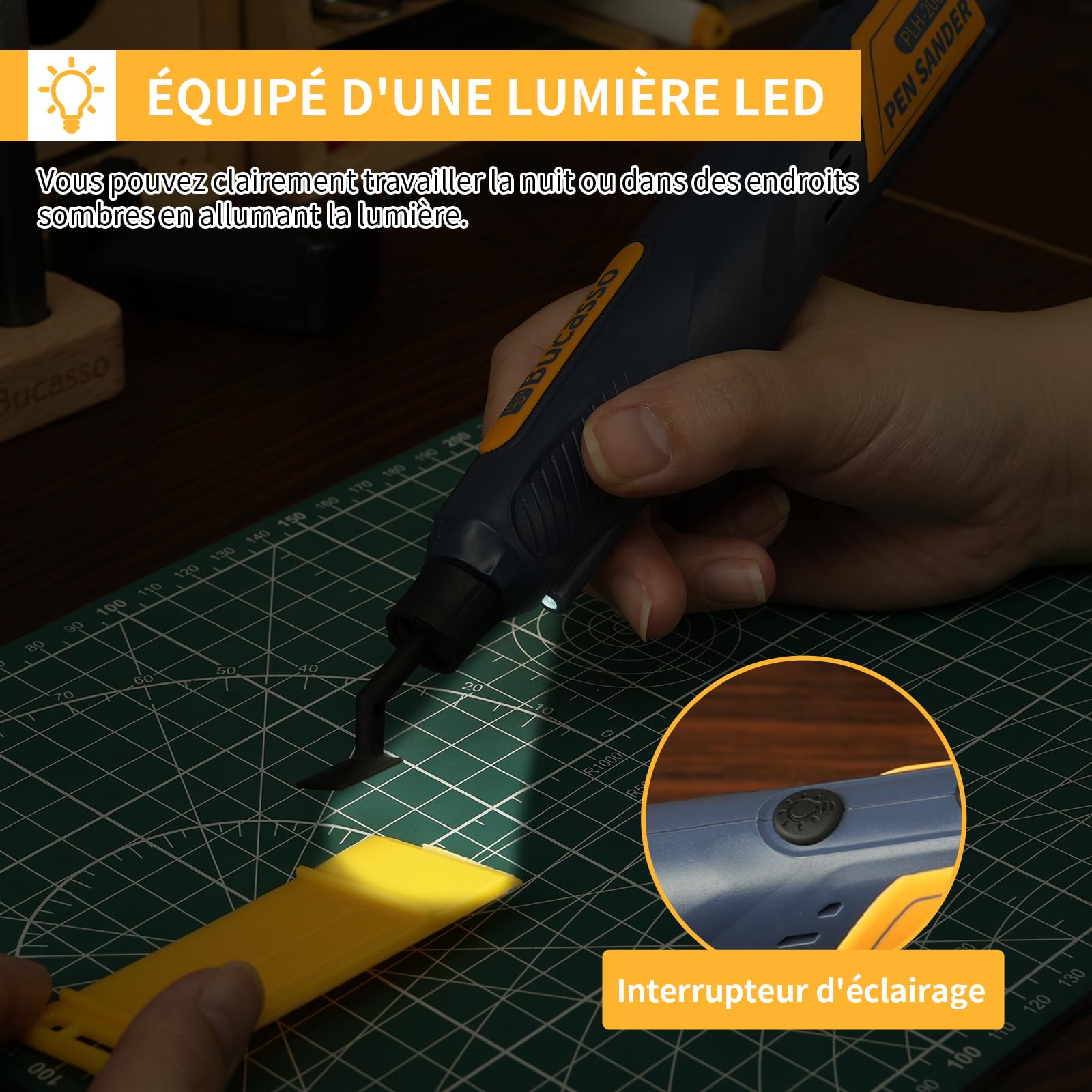 Bucasso Cordless Pen Sander PLH-2000 ponceuse 5 vitesses