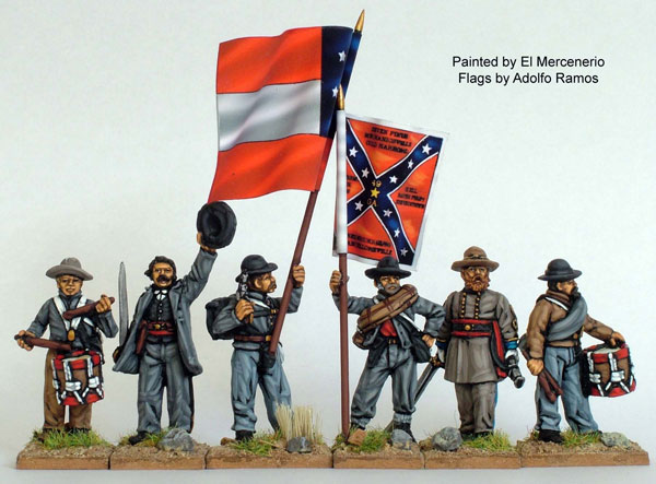 Perry ACW39 figurines infanterie confédérée commandement 28mm