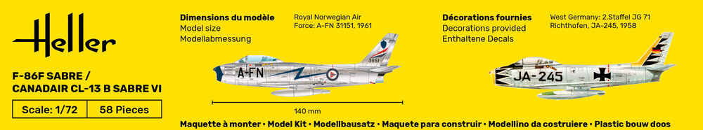 Heller Starter Kit F-86F Sabre maquette avion 1/72