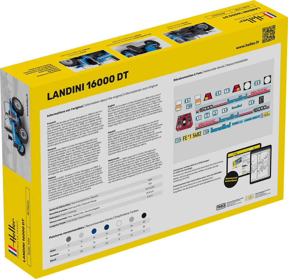 Heller Starter Kit Tracteur Landini 16000 DT 1/24 complet