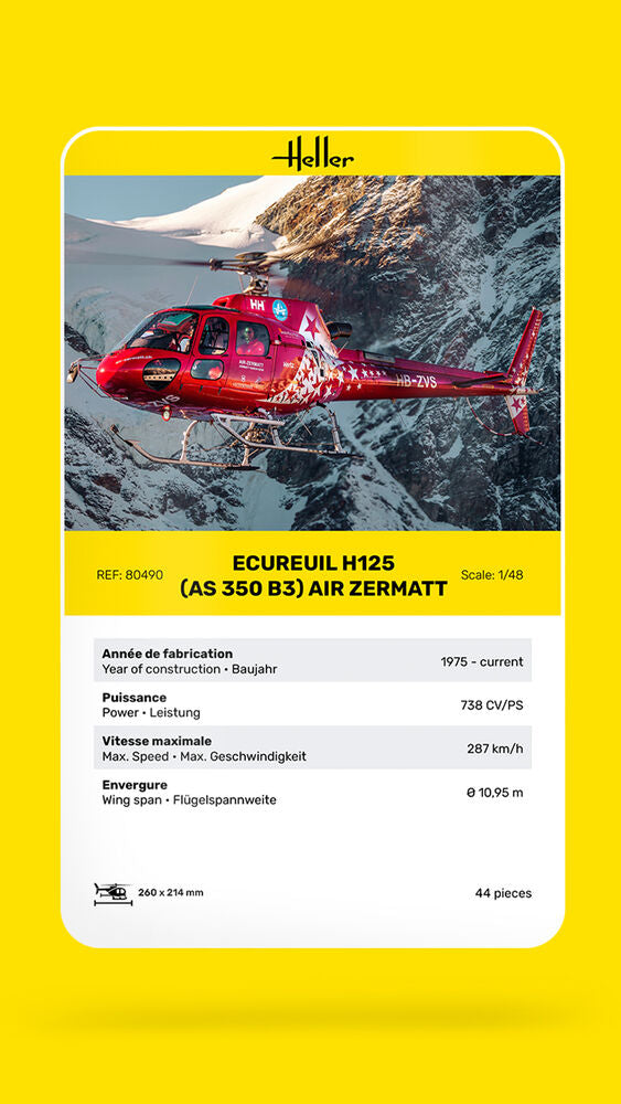 Heller Historical Collection Écureuil H125 1/48 maquette hélico