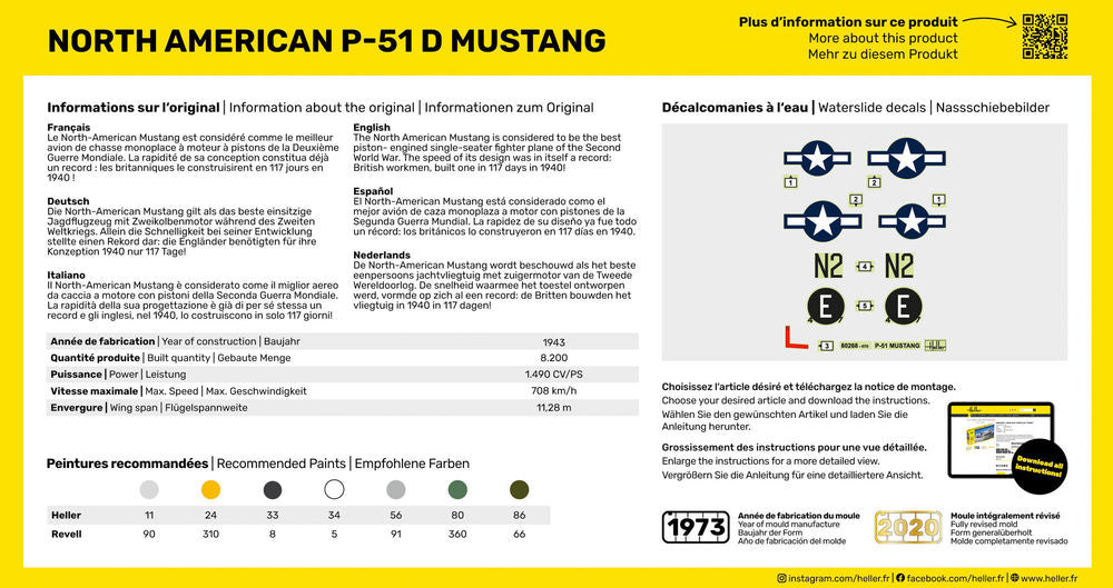 Heller Starter Kit P-51 Mustang maquette avion 1/72
