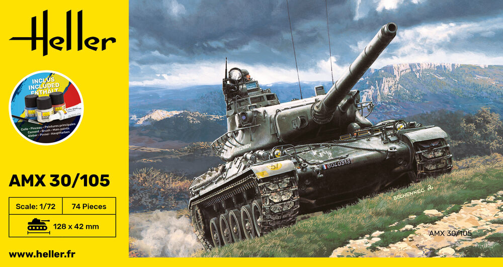 Heller Starter Kit AMX 30/105 maquette char 1/72 complet