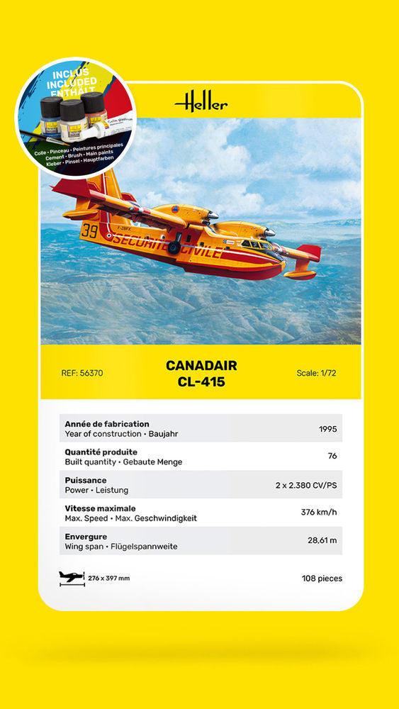 Heller Starter Kit Canadair CL-415 maquette avion 1/72 complet