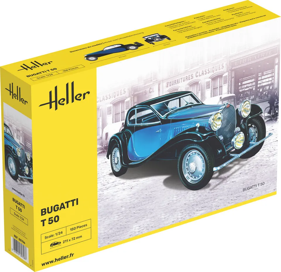 Heller Historical Collection Bugatti T50 1/24 maquette voiture