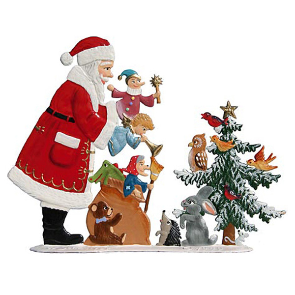 Art Girona Miniatures Playful Santa figurine métal Noël