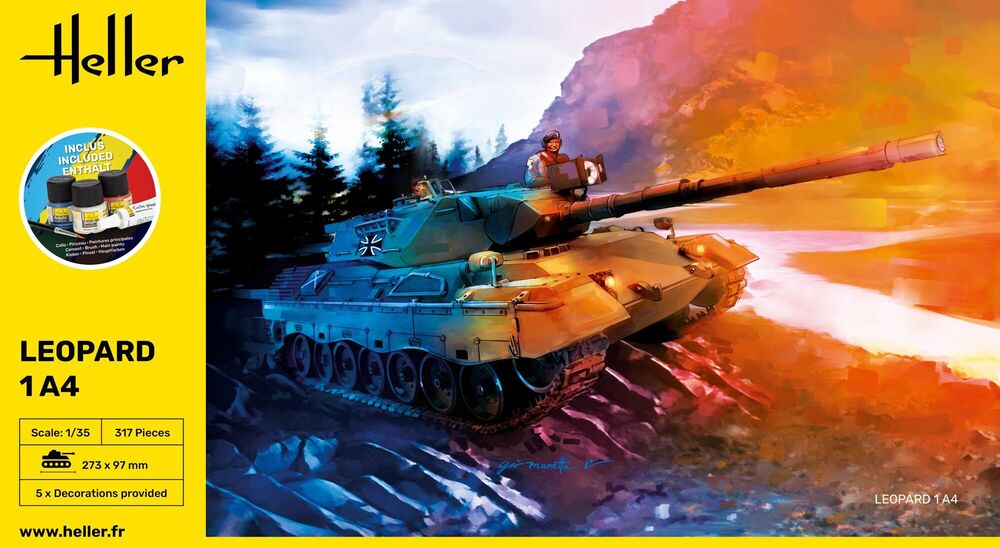 Heller Starter Kit Leopard 1A4 maquette char 1/35 kit complet
