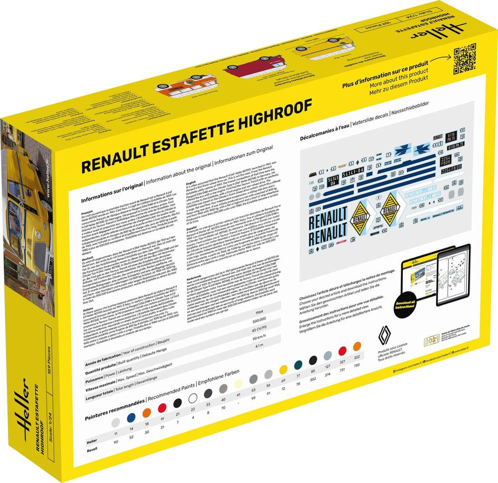 Heller Starter Kit Renault Estafette Highroof maquette 1/24