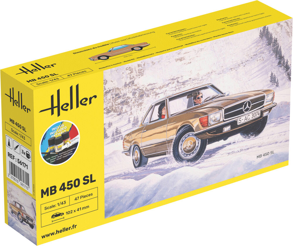Heller Starter Kit MB 450 SL 1/43 maquette voiture kit complet