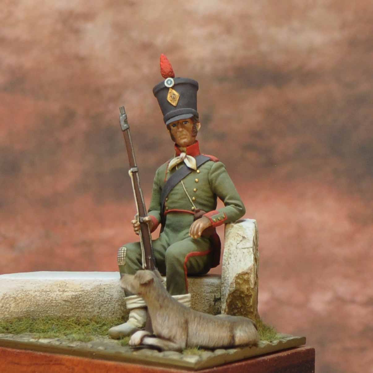Art Girona Napoleonic Fusilier Schwarzburg figurine 54 mm 1809