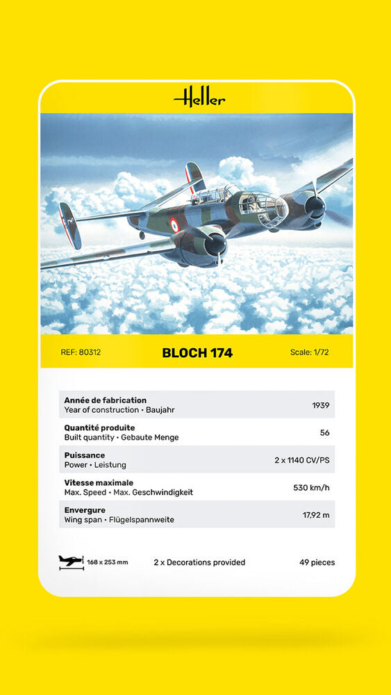 Heller Historical Collection Bloch 174 1/72 maquette avion reco