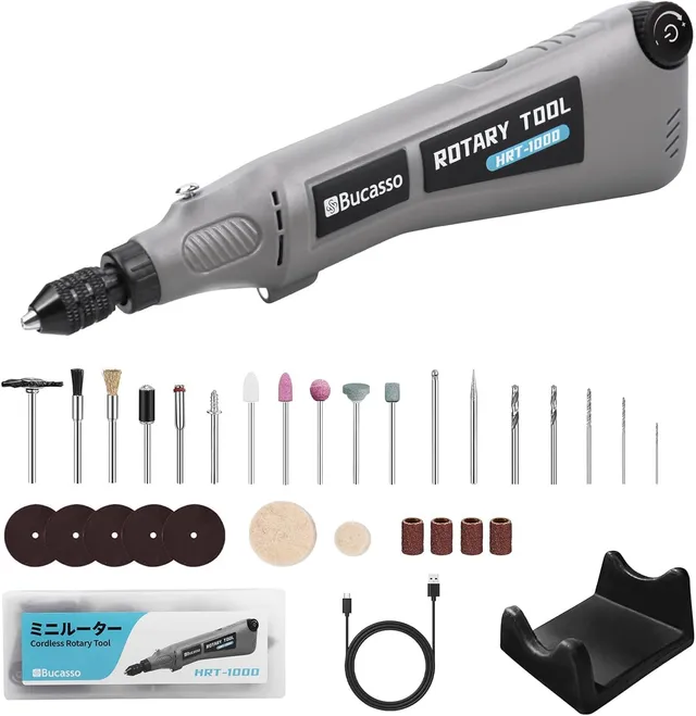 Bucasso Cordless Pen Sander HRT-1000 outil rotatif LED 29 pcs